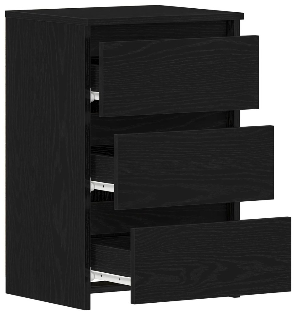Criado-mudo vidaXL Preto Carvalho 40x35x62,5 cm em Madeira engenheirad