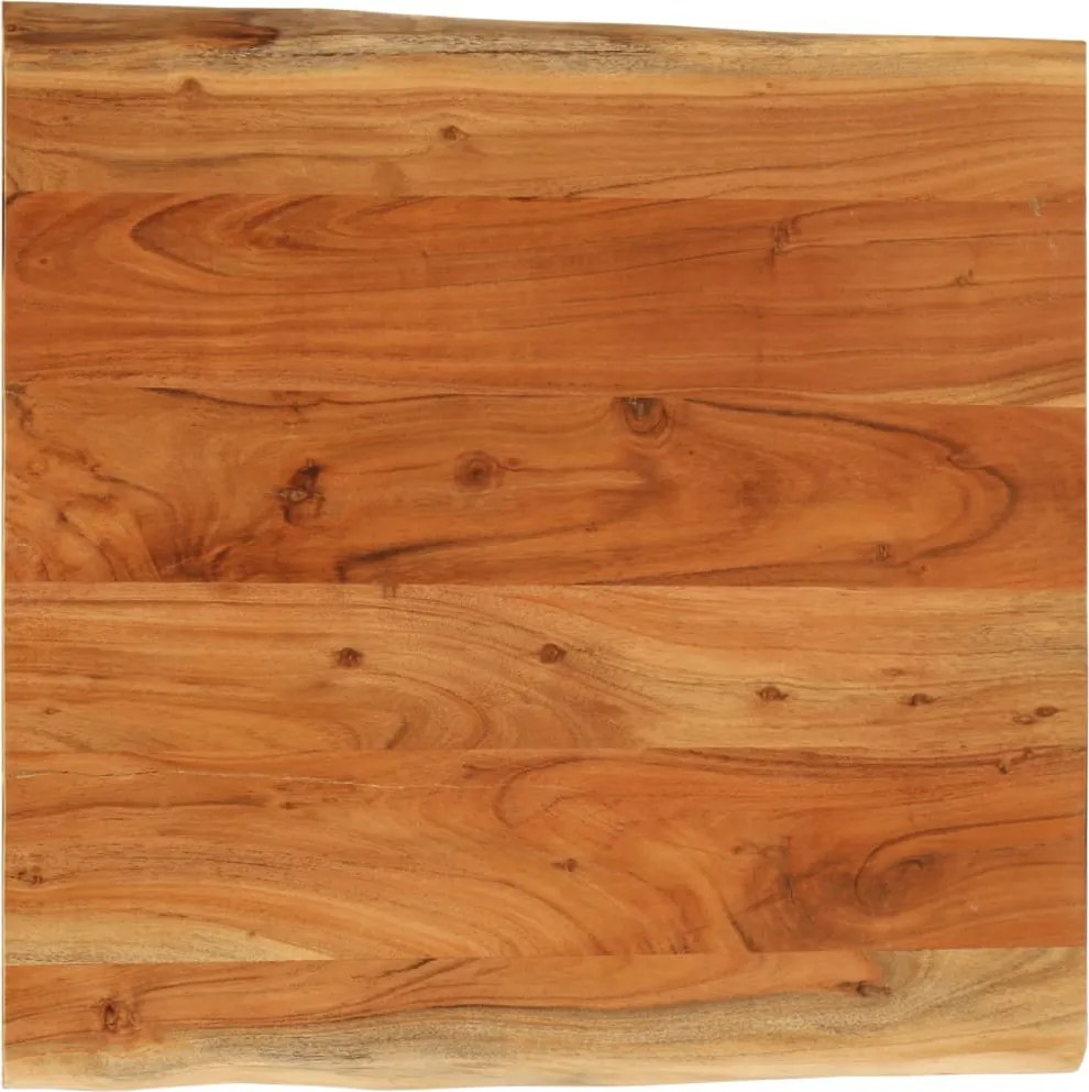 vidaXL Tampo de mesa retangular borda viva 80x80x3,8 cm acácia maciça