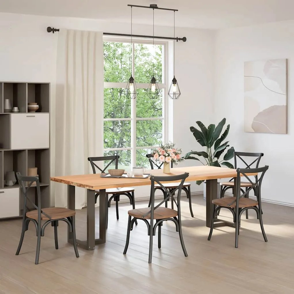 Pés de mesa de jantar em forma de T, 2 peças, preto, 60x35x(72-73) cm,