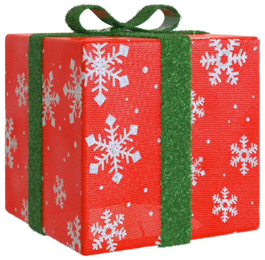 Presentes de Natal iluminados 3 pcs 64 luzes LED branco quente