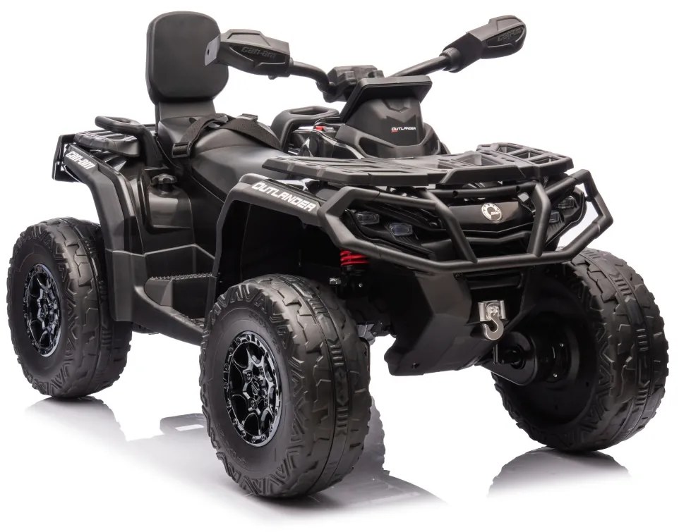 Moto 4 elétrica para crianças 12V Can Am Outlander 4×4 200W rodas Espuma EVA, assento couro Carga até 50Kg Cinzenta