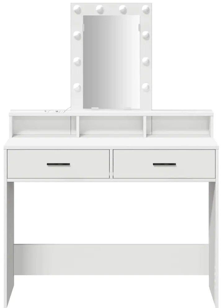 Mesa de Maquiagem com Luzes LED Branca 100x41x140 cm