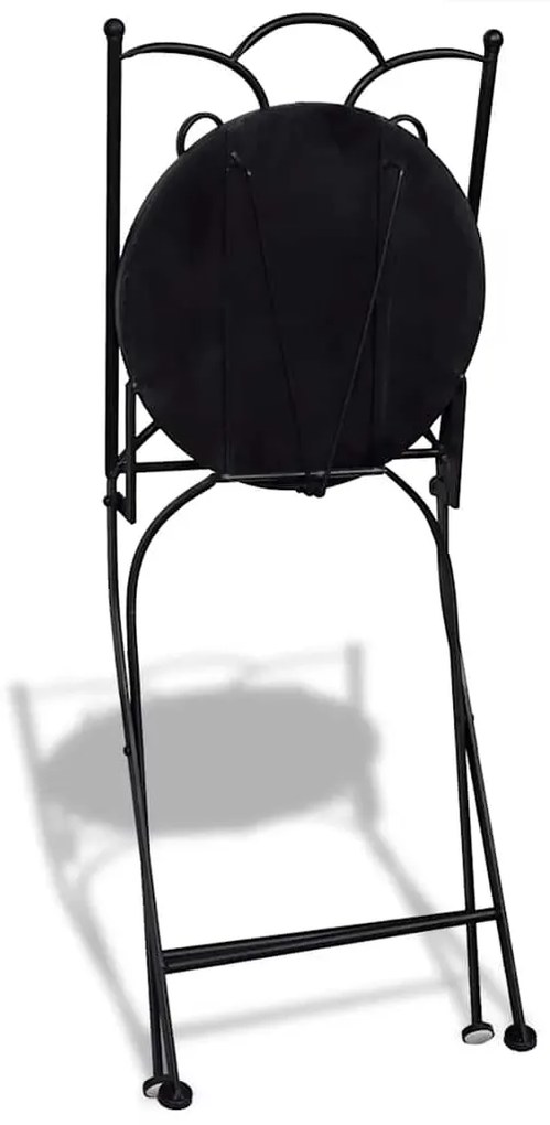 Cadeiras de bistrô dobráveis 2 pcs cerâmica preto e branco