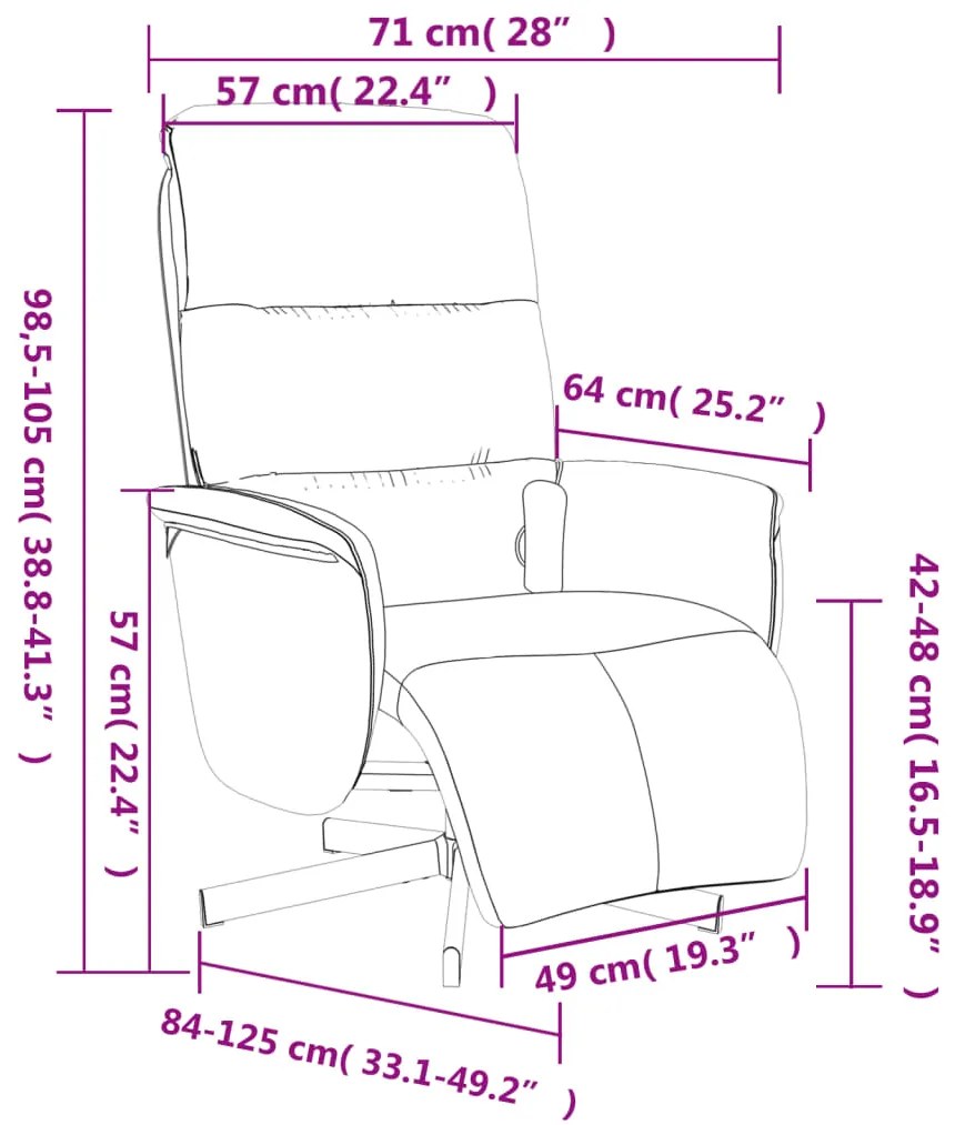 Cadeira de massagens reclinável c/ apoio de pés tecido castanho