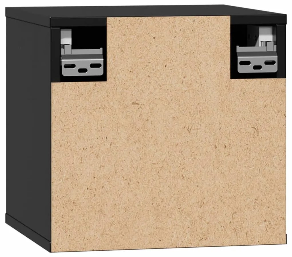 Armários de parede 2 pcs 31,5x30x30cm pinho maciço branco preto