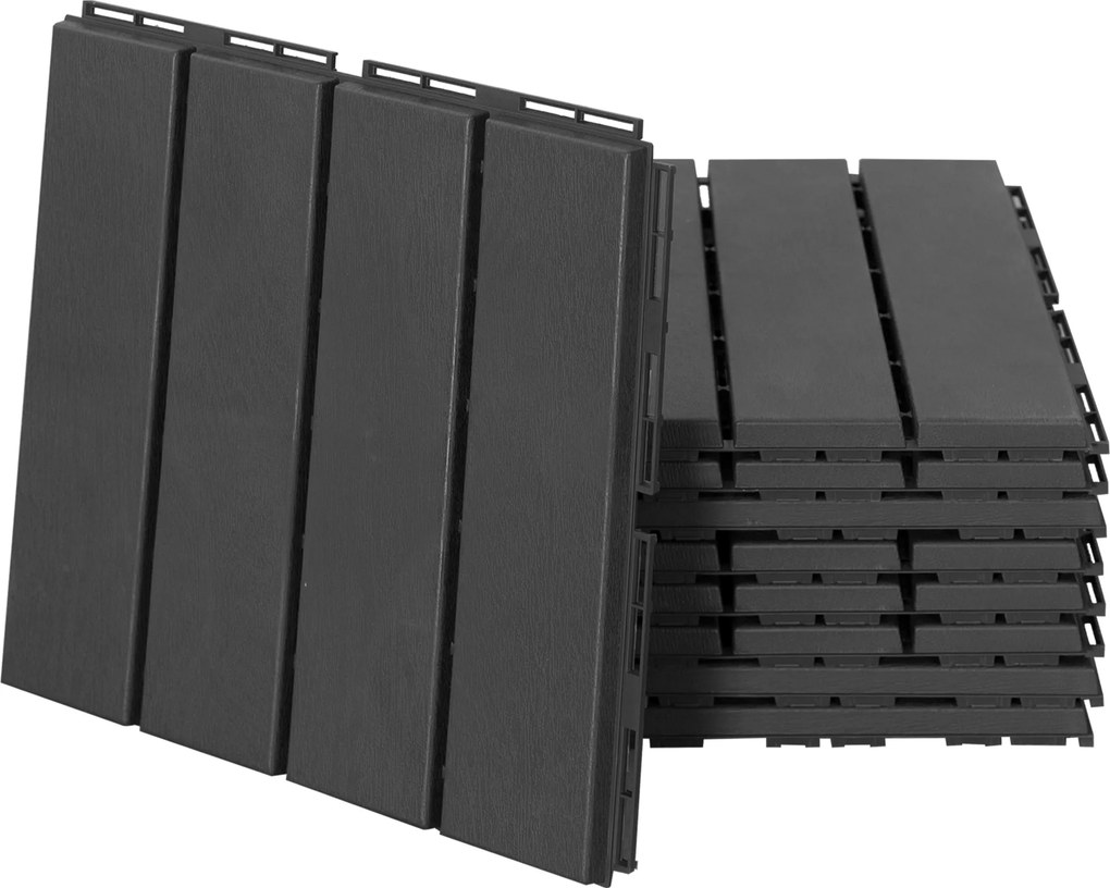 Conjunto de 9 Estrados 30x30 cm com Área de 0,81 m² para Exterior e Interior Estrados com Sistema Clique com Superfície Antiderrapante para Balcão Ter
