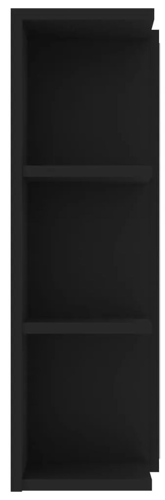 Armário casa banho c/ espelho 80x20,5x64cm contraplacado preto
