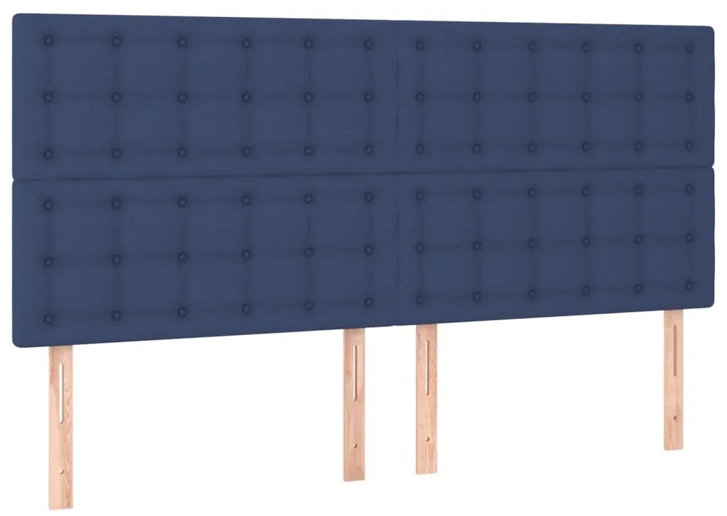 Estrutura de cama sem colchão 160x200 cm tecido azul