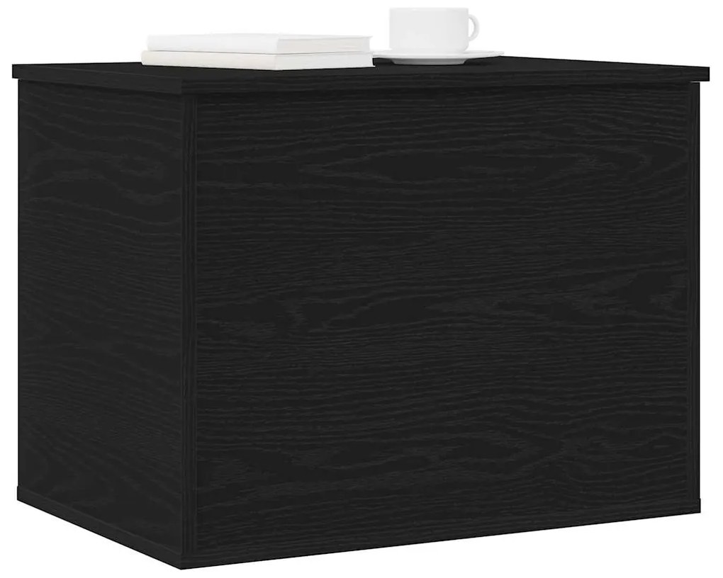 Caixa de Armazenamento vidaXL com Tampa Madeira Negra 60x42x46 cm Made