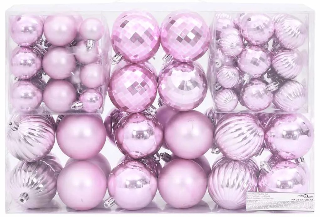 Enfeites de Natal 100 pcs Ø3/4/6 cm rosa