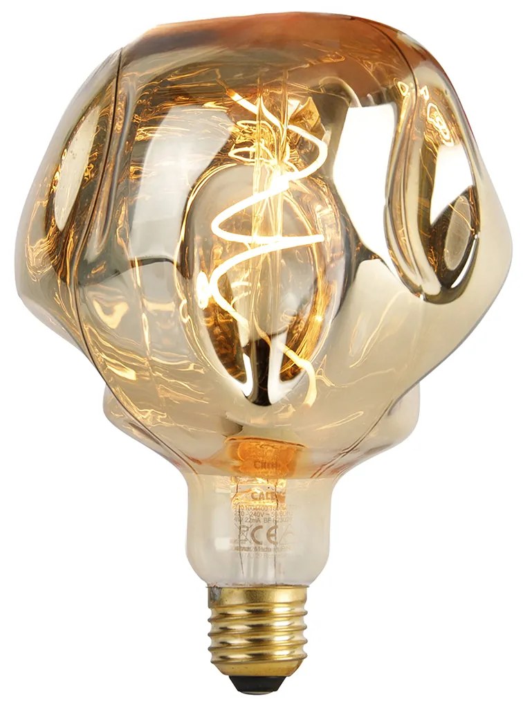 Lâmpada LED E27 regulável G125 espelho dourado 4W 75lm 1800K