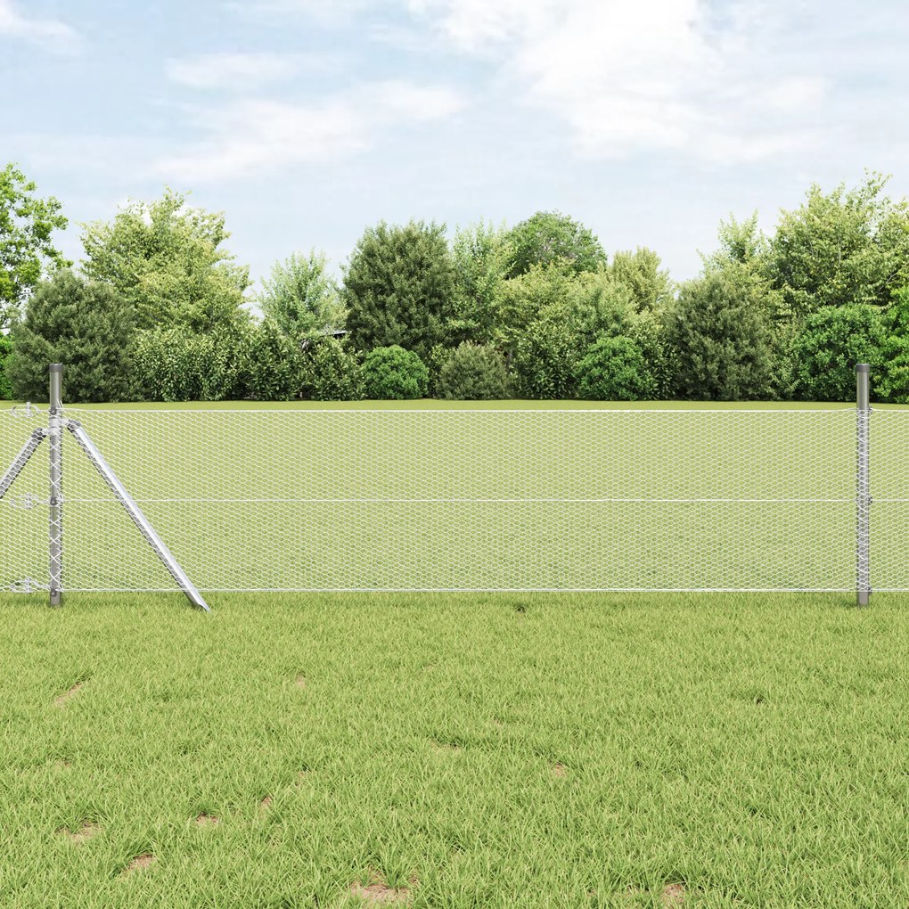 Cerca Hexagonal vidaXL 0.6x50 m Aço Galvanizado