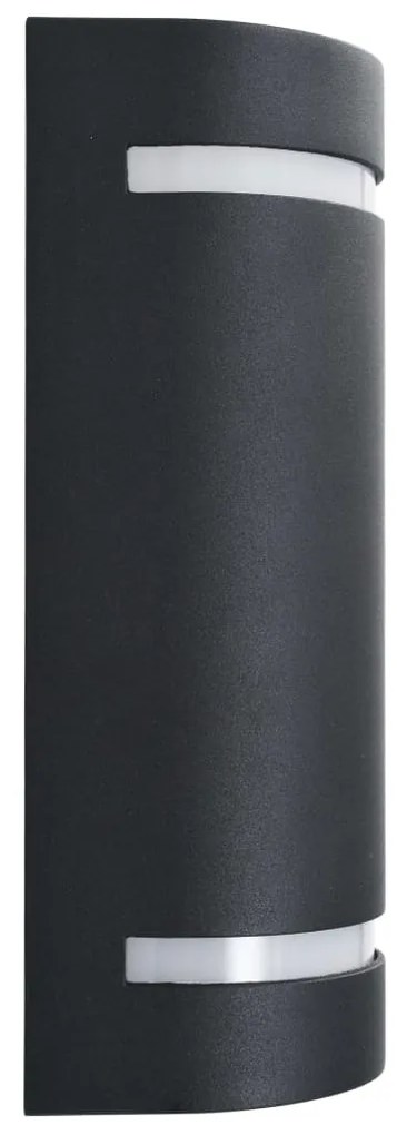 Candeeiros de parede exterior 2 pcs 35 W semicilíndrico preto