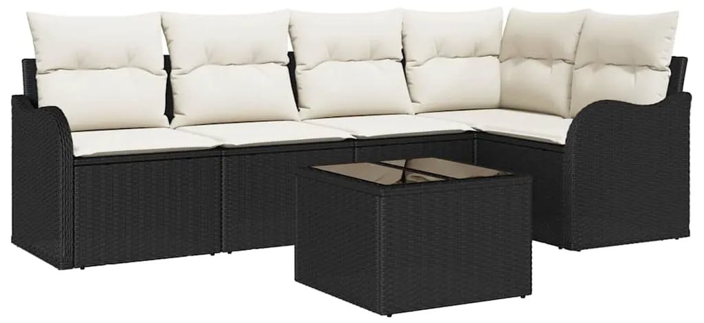 Conjunto de Sofá de Jardim vidaXL 5 Peças com Almofadas Marrom Vime PE
