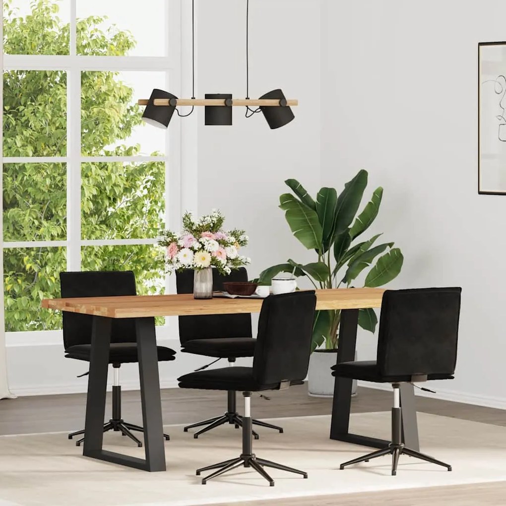 vidaXL Cadeiras de jantar 4 pcs veludo preto
