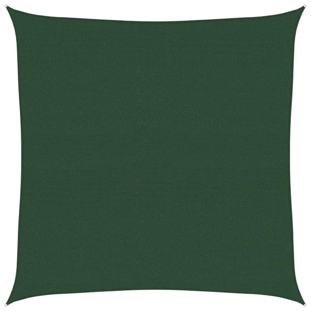 Para-sol estilo vela 160 g/m² 4x4 m PEAD verde-escuro