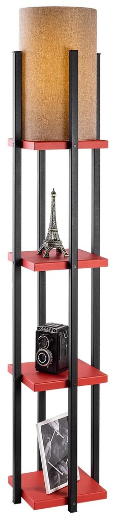 Candeeiro de Pé 7118 – Preto e Vermelho – 25 x 25 x 130 cm