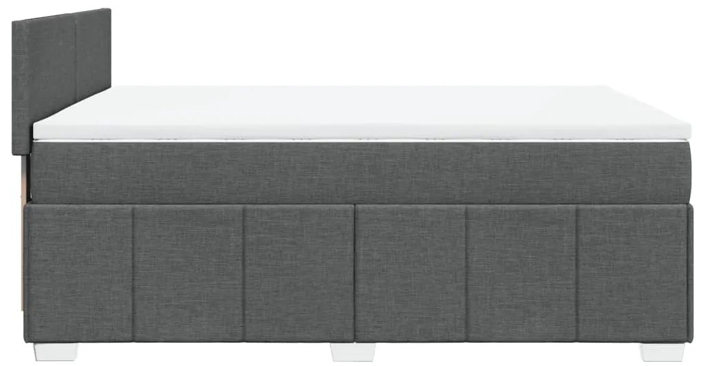 Cama com molas/colchão 140x200 cm tecido cinzento-escuro