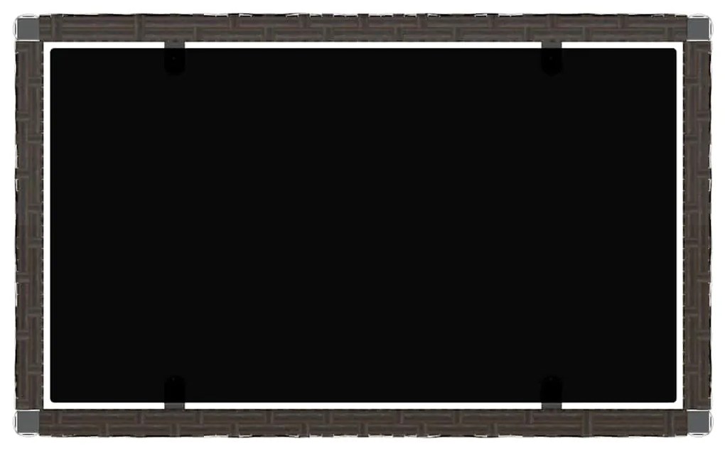 4 pcs conjunto lounge jardim c/ almofadões vime PE castanho