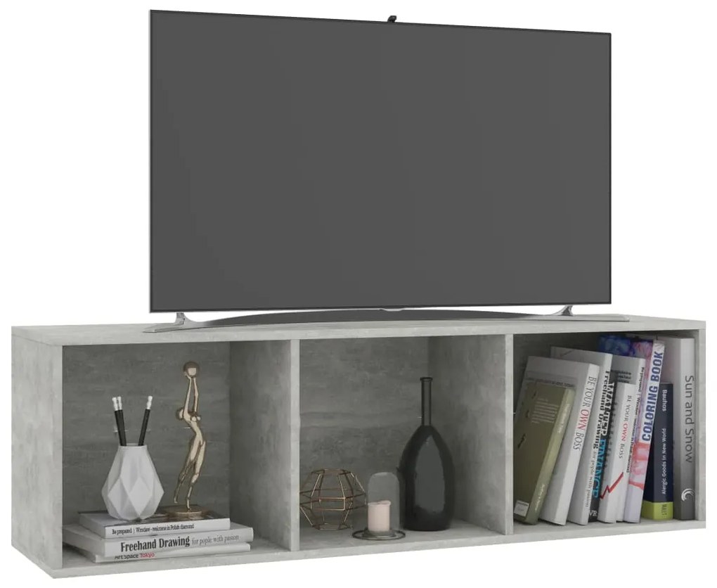 Estante/móvel de TV derivados de madeira cinzento cimento