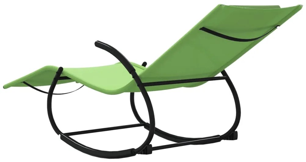 Espreguiçadeiras baloiço 2 pcs aço e textilene verde
