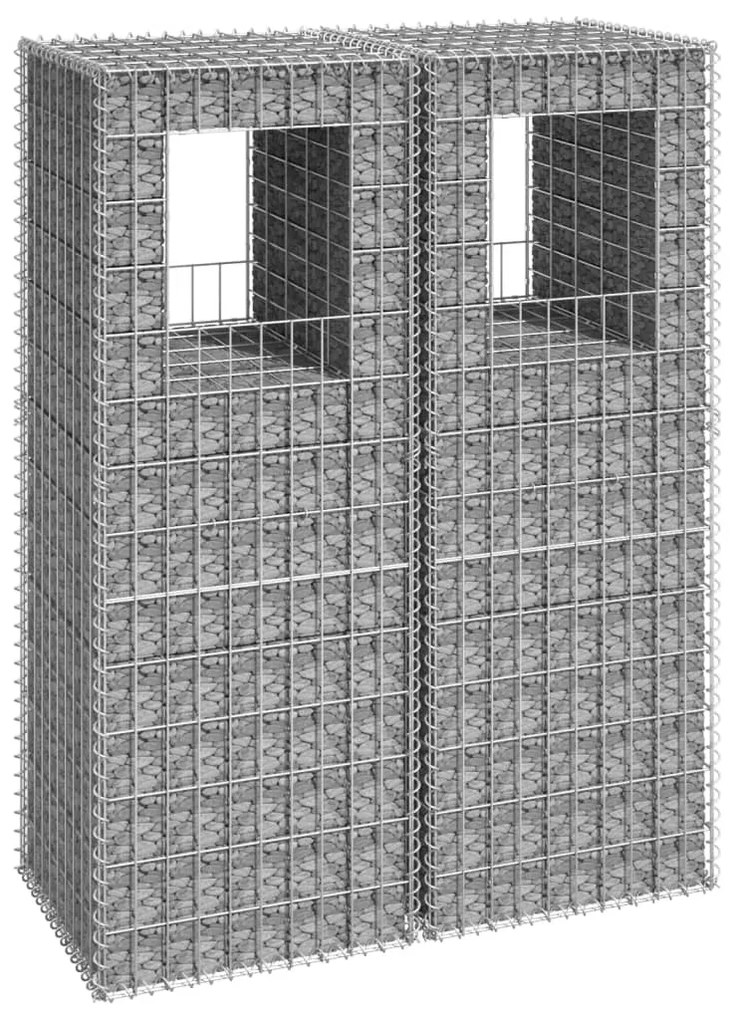 Postes/cestos gabião 2 pcs 50x50x140 cm ferro