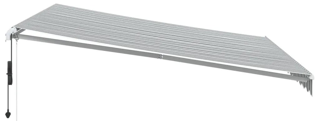 Toldo retrátil automático com LED 400x300 cm antracite/branco