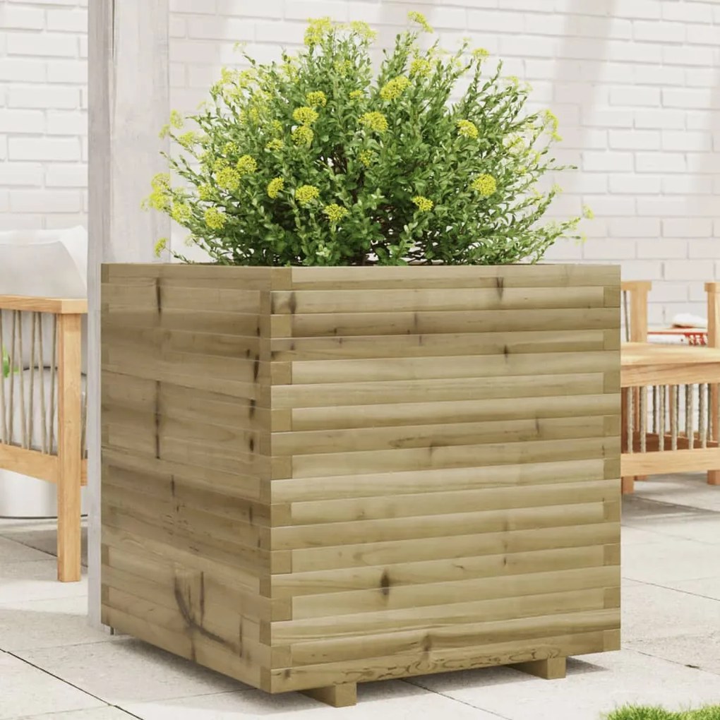 vidaXL Vaso/floreira de jardim 70x70x72 cm madeira de pinho impregnada