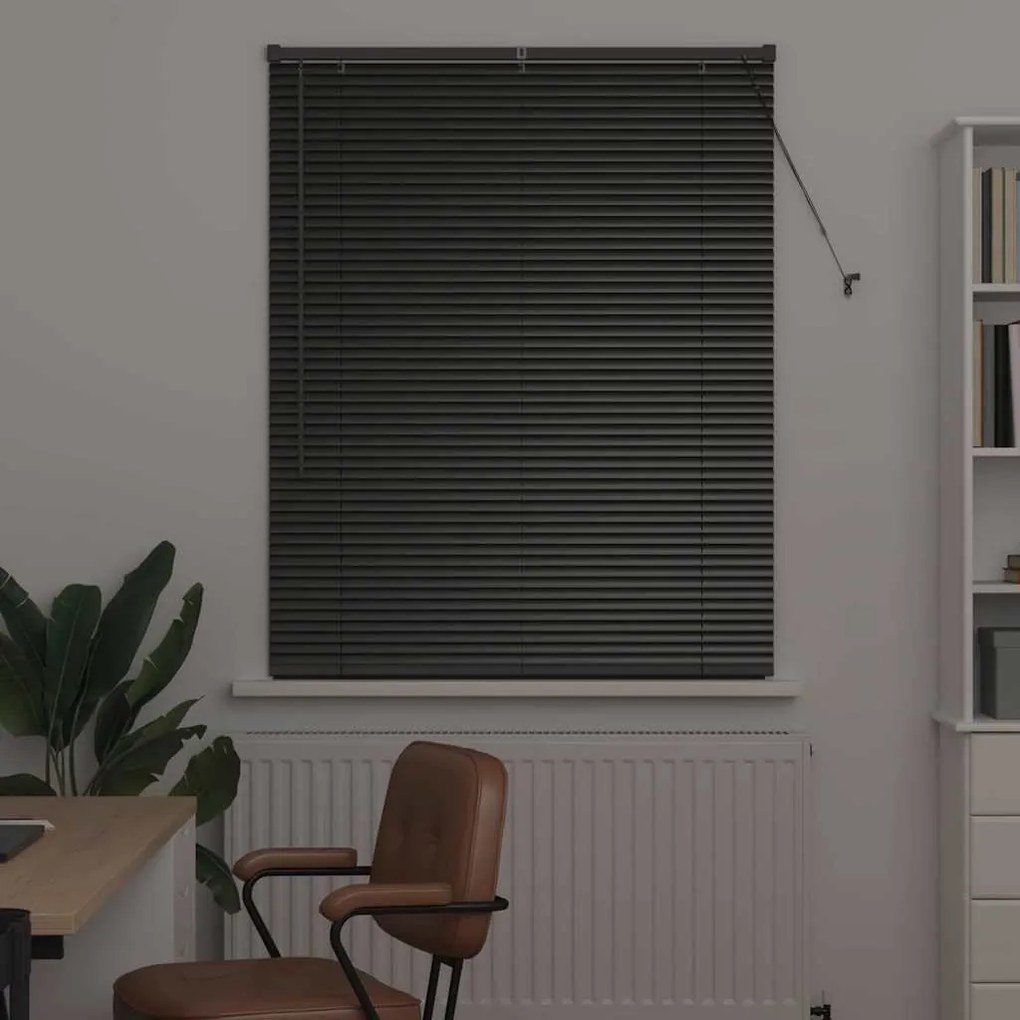 Persiana de Janela com cortinas Outros Manual Preto 100 x 130 cm Alumí