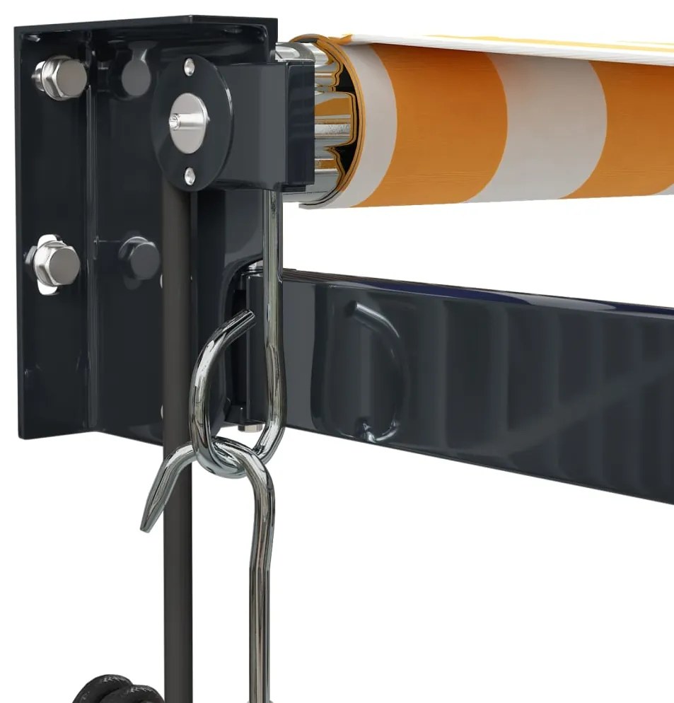 Toldo retrátil automático 5x3 m amarelo e branco