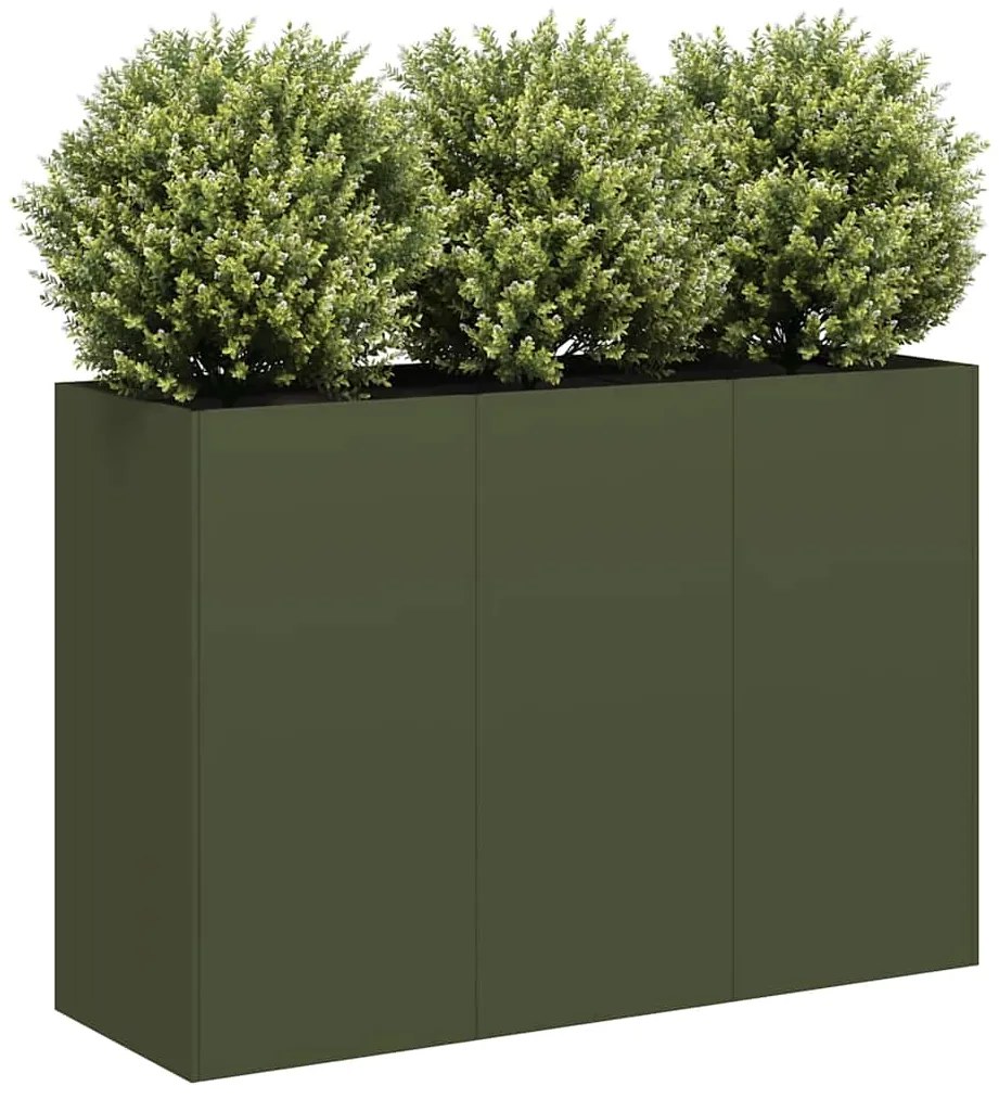 vidaXL Vaso floreira 120x40x80 cm aço laminado a frio verde