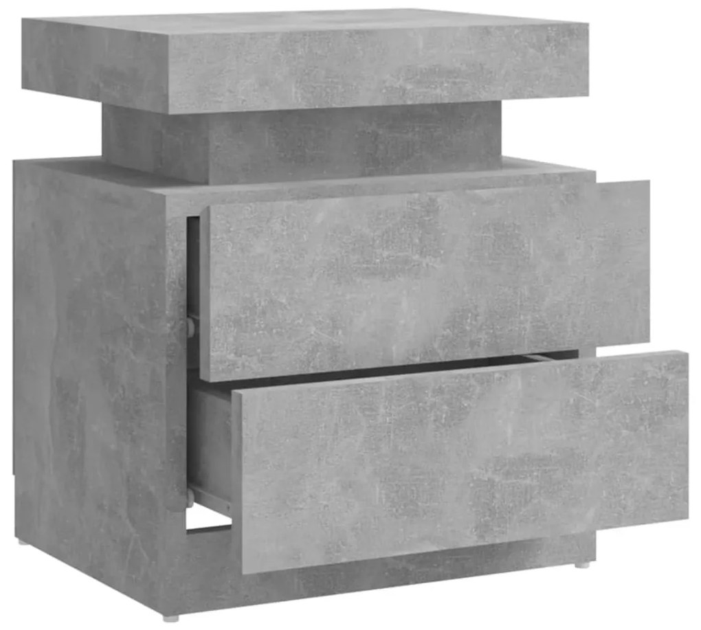 Mesa de cabeceira 45x35x52cm derivados madeira cinzento cimento