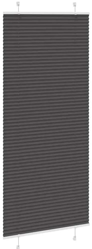Preto Plissada Cega 90x200 cm Largura Tecido 89,4 cm Poliéster