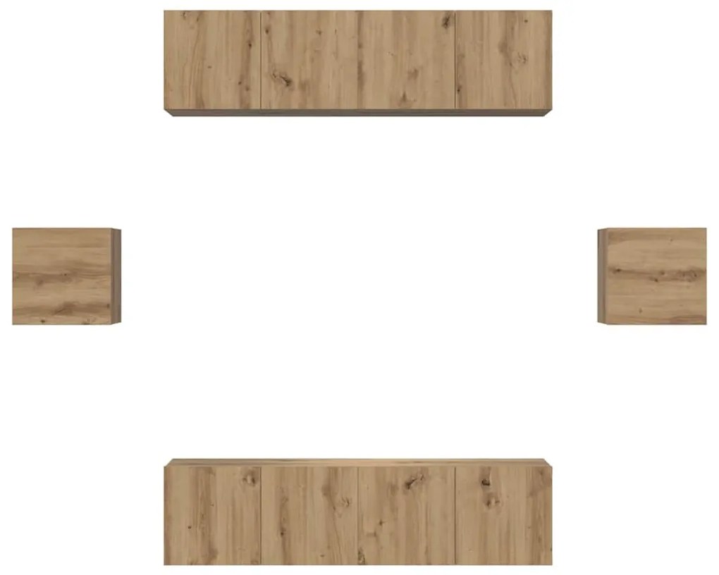 Conjunto de móvel de TV 6 pcs carvalho artisiano