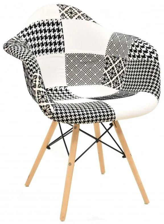 Cadeira Copenhaga Multicolores Cor: Patchwork Branco e Preto