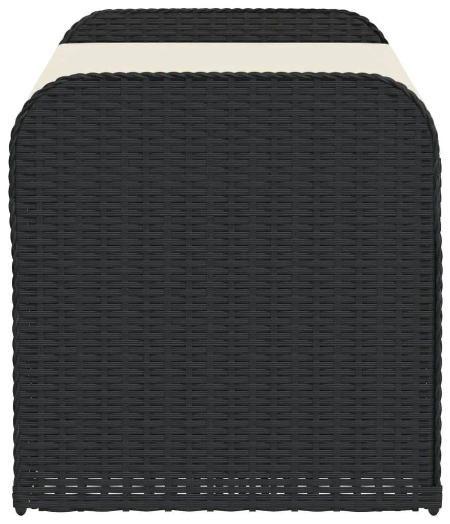 Banco de arrumação com almofadão 115x51x52 cm vime PE preto