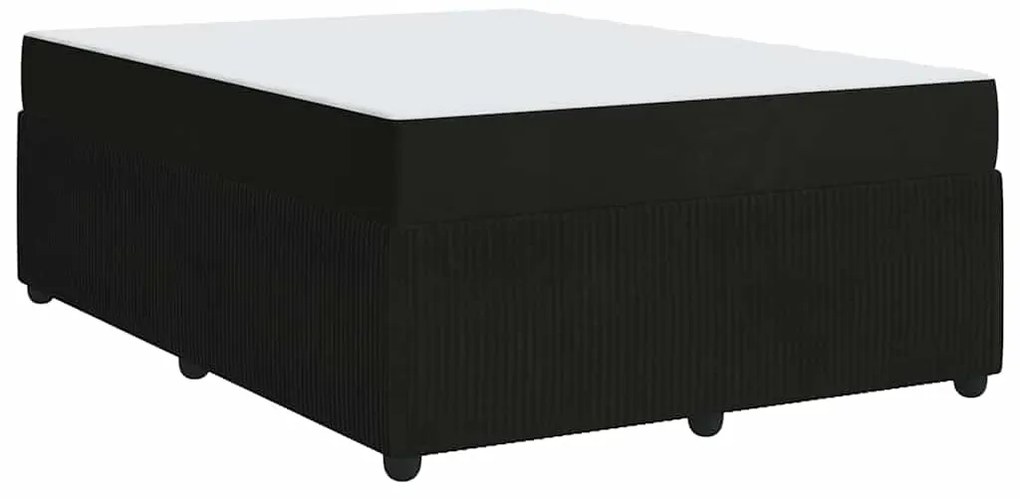 Estrutura de cama com colchão Outros Preto 160 x 200 cm Veludo