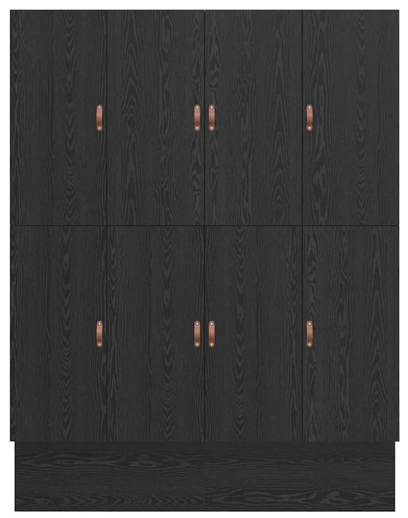 Estrado de Cama com Arrumação Carvalho Preto 200x200 cm