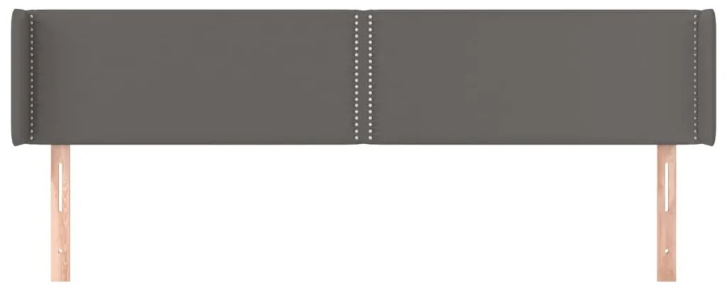 Cabeceira de cama c/ abas couro artificial 163x16x78/88cm cinza