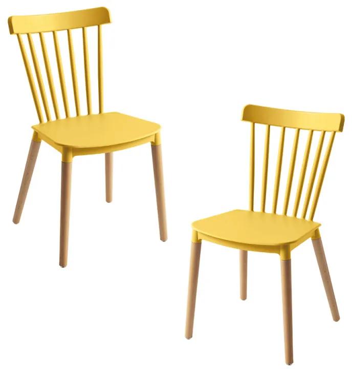 Pack 2 Cadeiras Leka - Amarelo