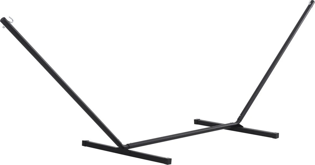 Outsunny Suporte para Cama de Rede de Metal de Jardim Estrutura para Cama de Rede de Exterior Carga 120 kg 360x92x112 cm Preto | Aosom Portugal