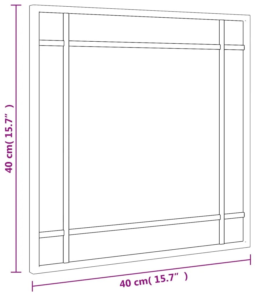 Espelho de parede quadrado 40x40 cm ferro preto