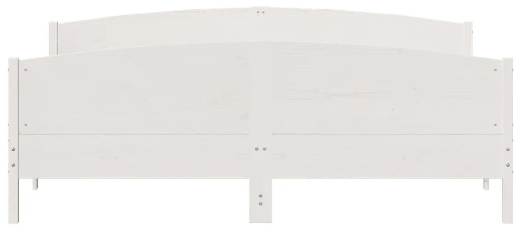 Cama sem colchão 180x200 cm madeira de pinho maciça branco