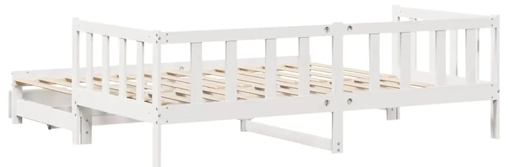 Sofá-cama com gavetão e gavetas sem colchão 90x200 cm branco