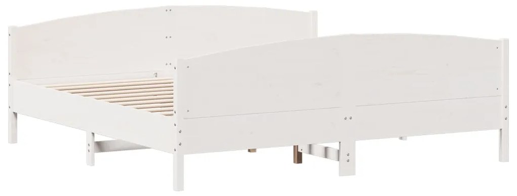 Cama sem colchão 180x200 cm madeira de pinho maciça branco