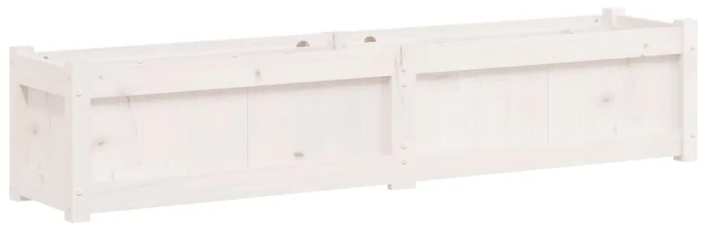 Vasos/floreiras de jardim 2 pcs madeira de pinho maciça branco