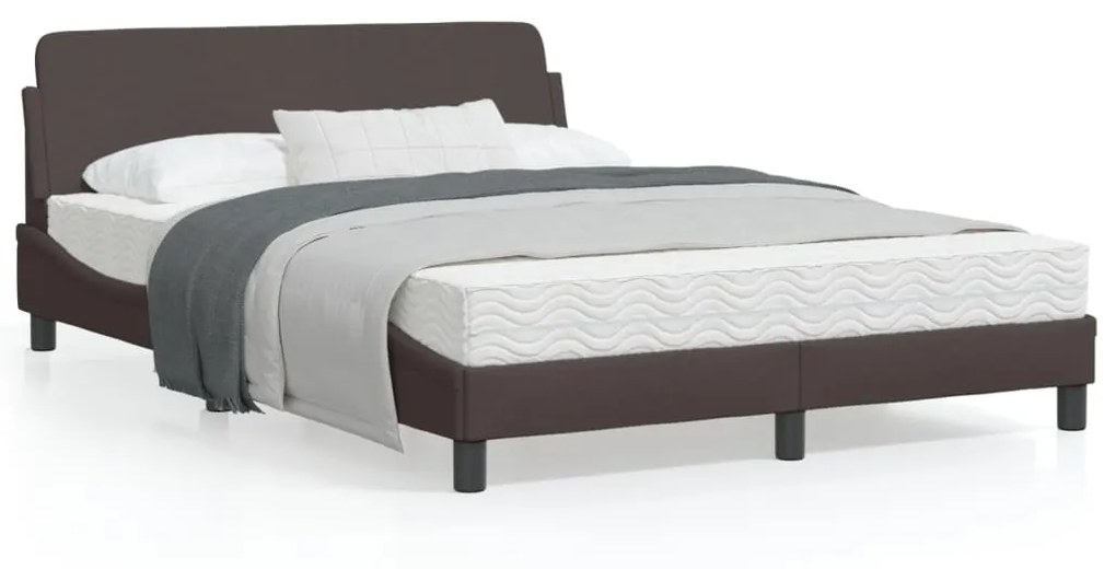 vidaXL Estrutura de cama sem colchão 120x200 cm tecido castanho-escuro
