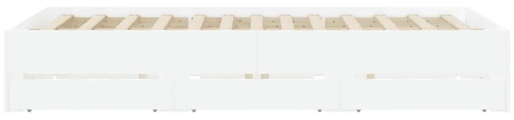 Estrutura de cama c/ gavetas 140x200cm derivados madeira branco