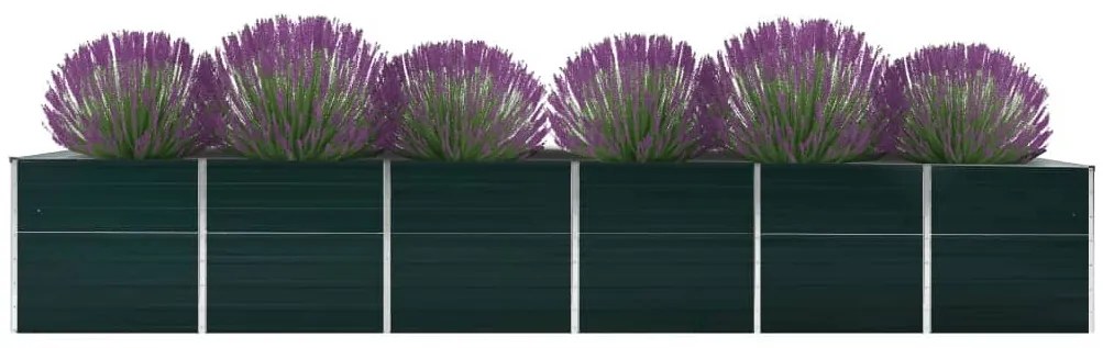 Canteiro elevado de jardim 480x80x77 cm aço galvanizado verde