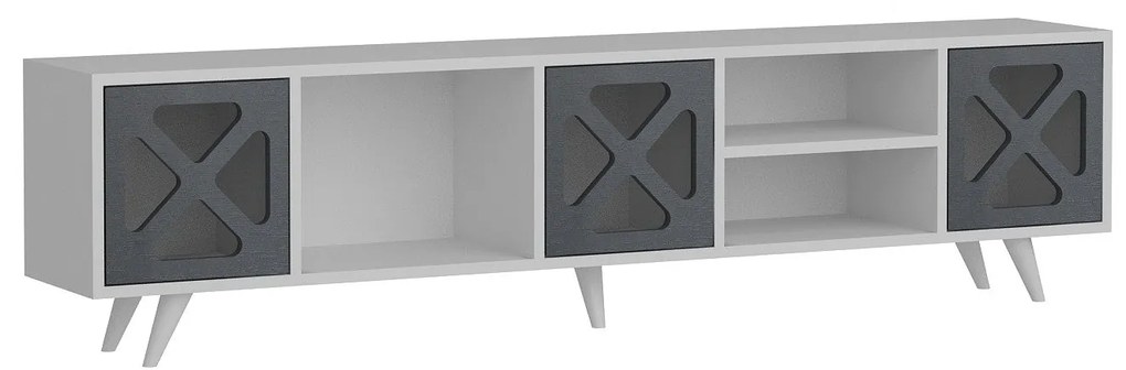 Móvel TV Sinef – Branco/Antracite – 180x45,7x29,5 cm